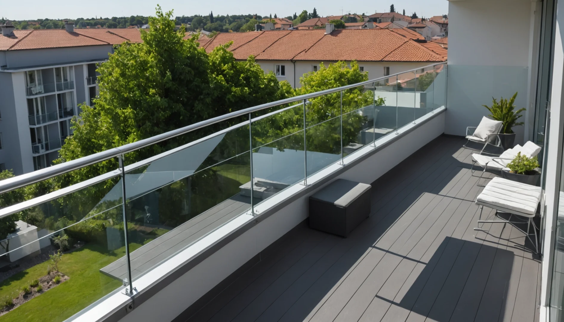 pare-vent en plexiglas pour balcon