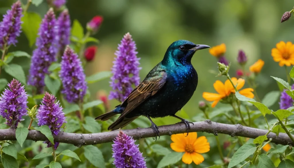 etourneau dans le jardin