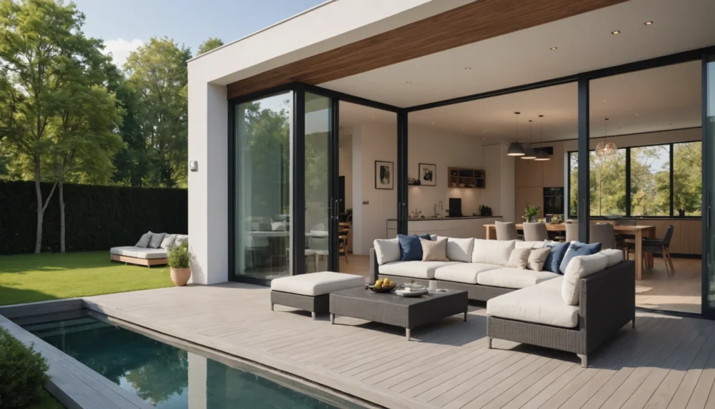 veranda avec mur plein