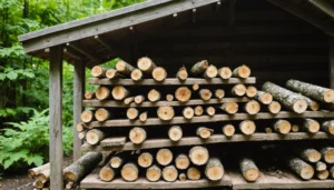 merule sur bois de chauffage