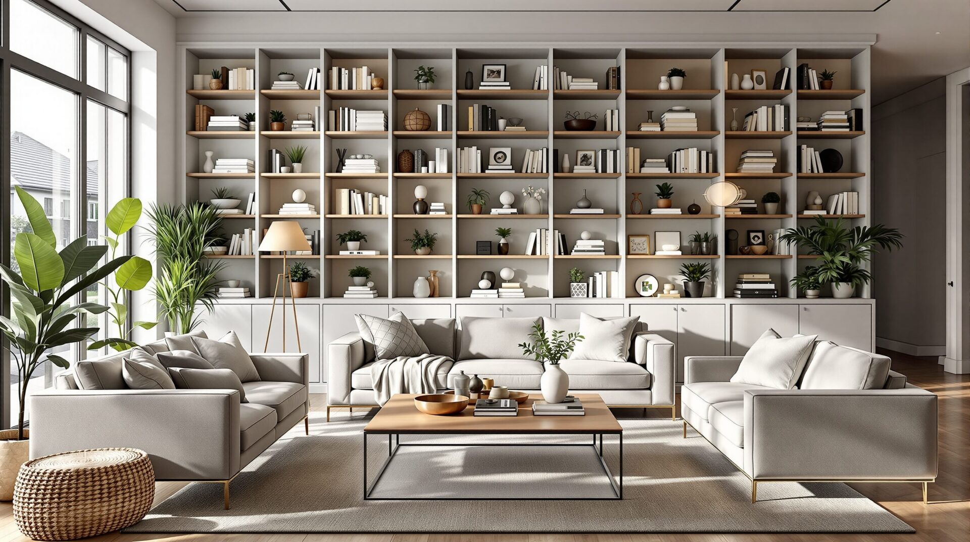 amenagement salon bibliotheque