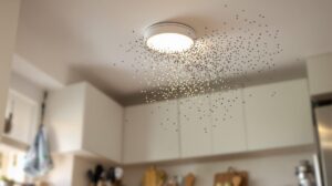 moucherons plafond cuisine