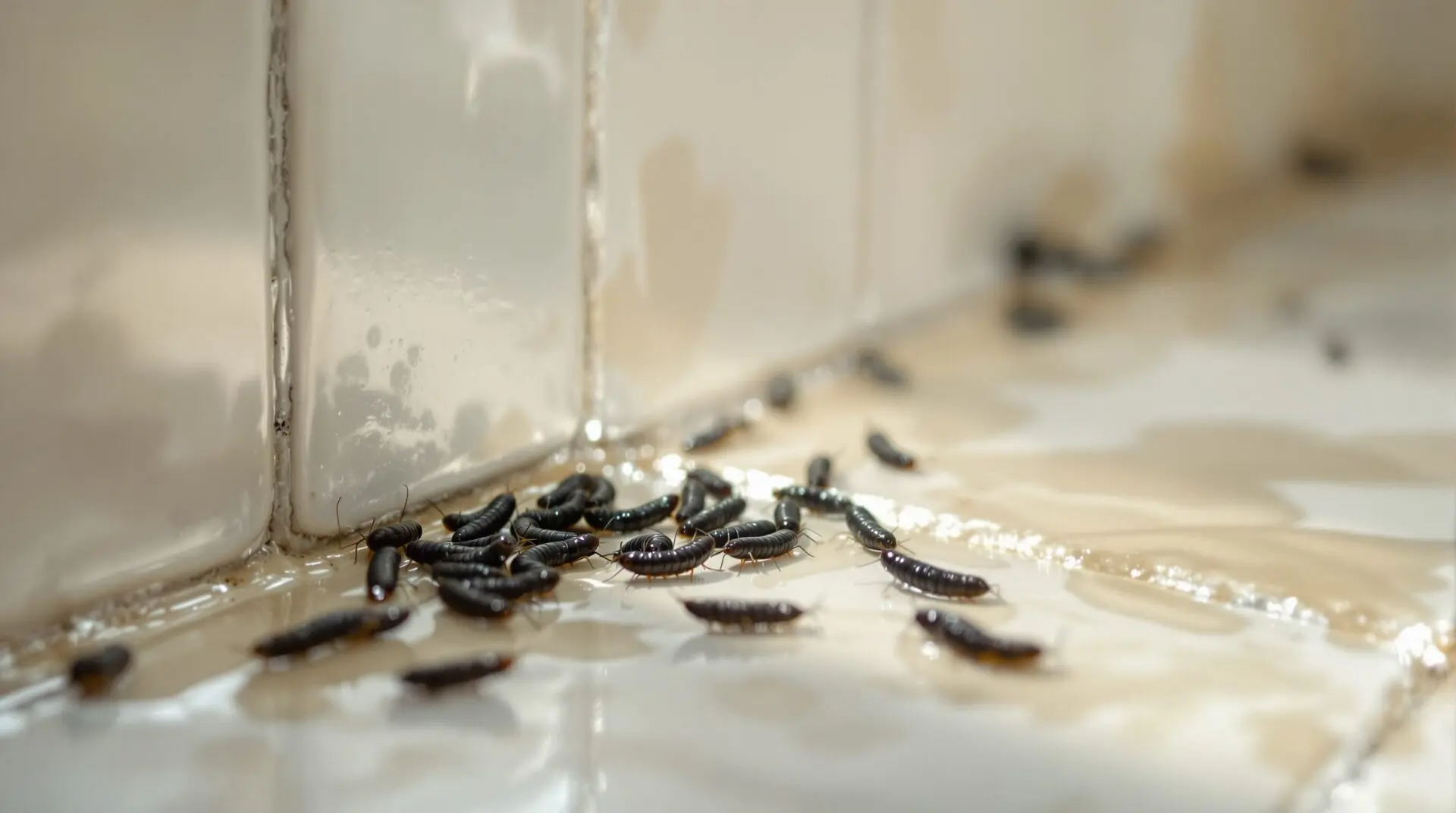 petite larve vers noir d humidité