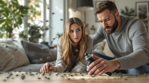 plein de petite araignée dans la maison