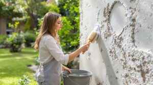 enlever tache sur crépi extérieur