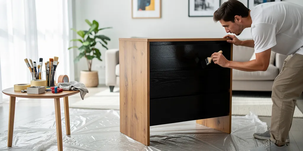 peindre un meuble noir