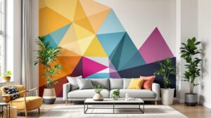 peinture murale triangle