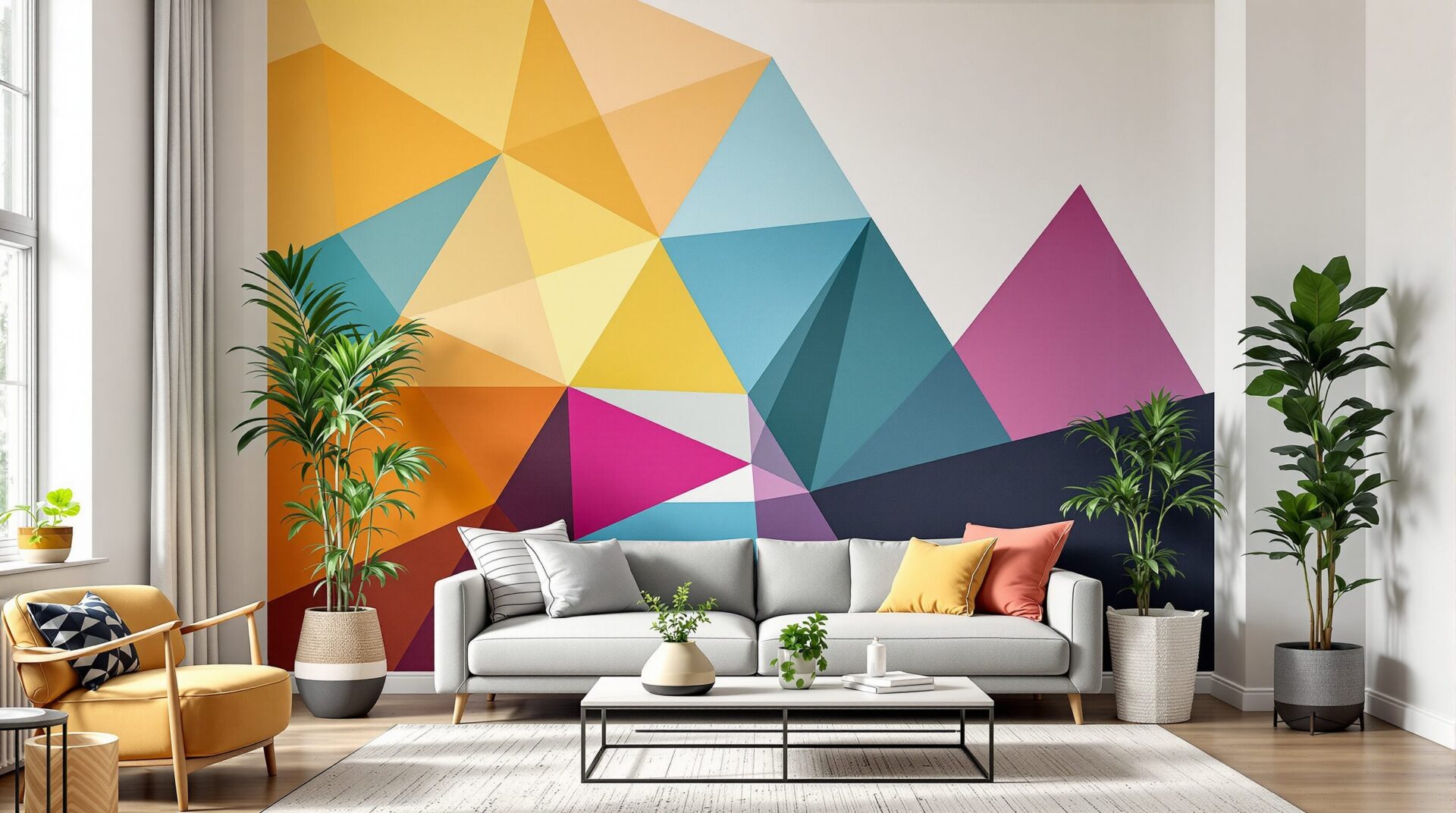 peinture murale triangle