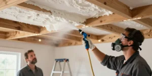 mousse projetée plafond