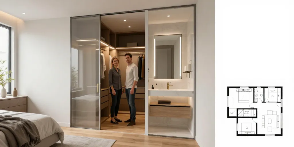 plan chambre avec dressing et salle de bain