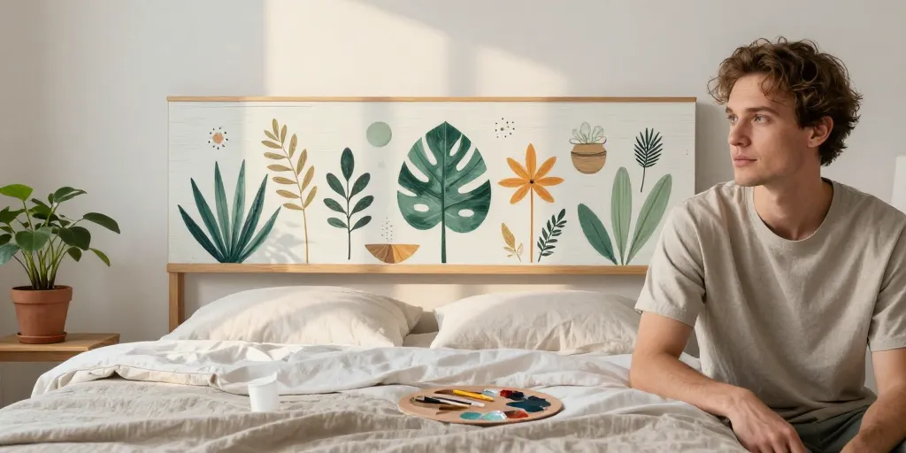 tête de lit en peinture original