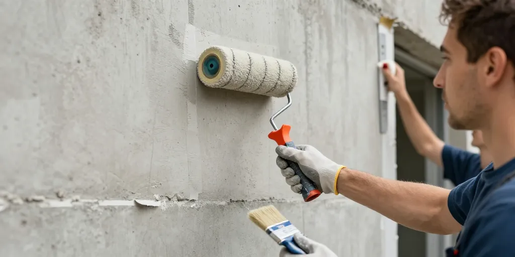 peindre sur du béton brut