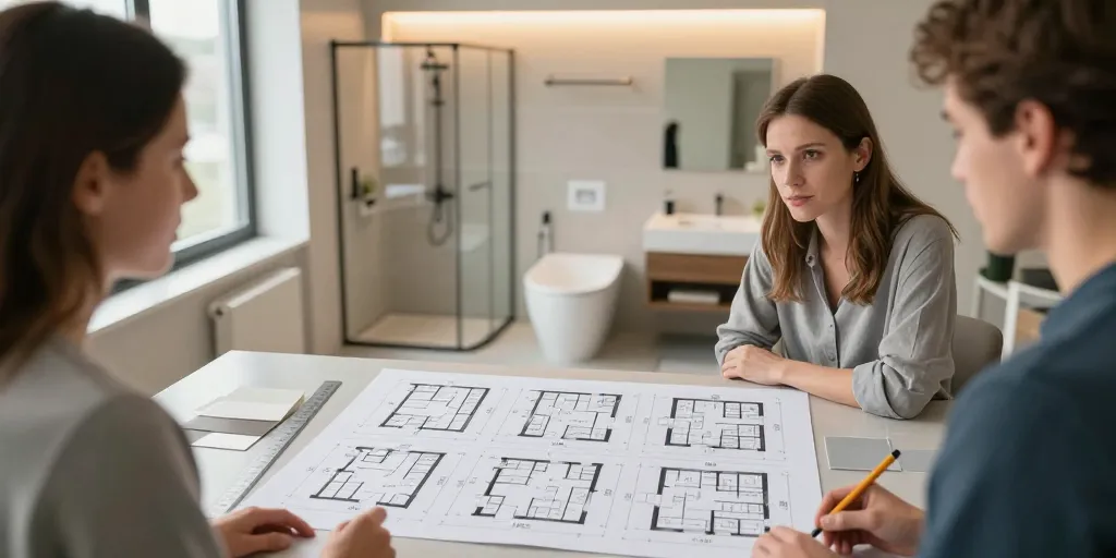 plan salle de bain 10m2 rectangulaire