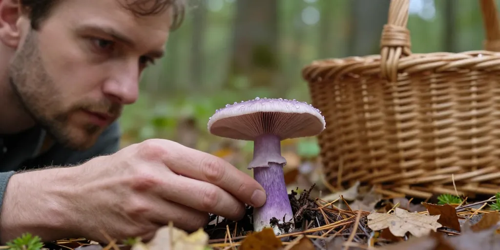 pied violet champignons