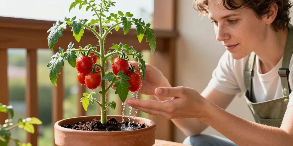 arrosage tomate cerise en pot