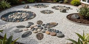 idée jardin graviers galets décoratifs