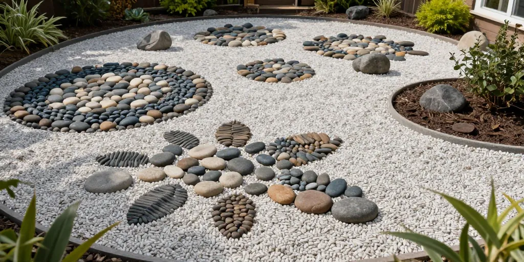 idée jardin graviers galets décoratifs
